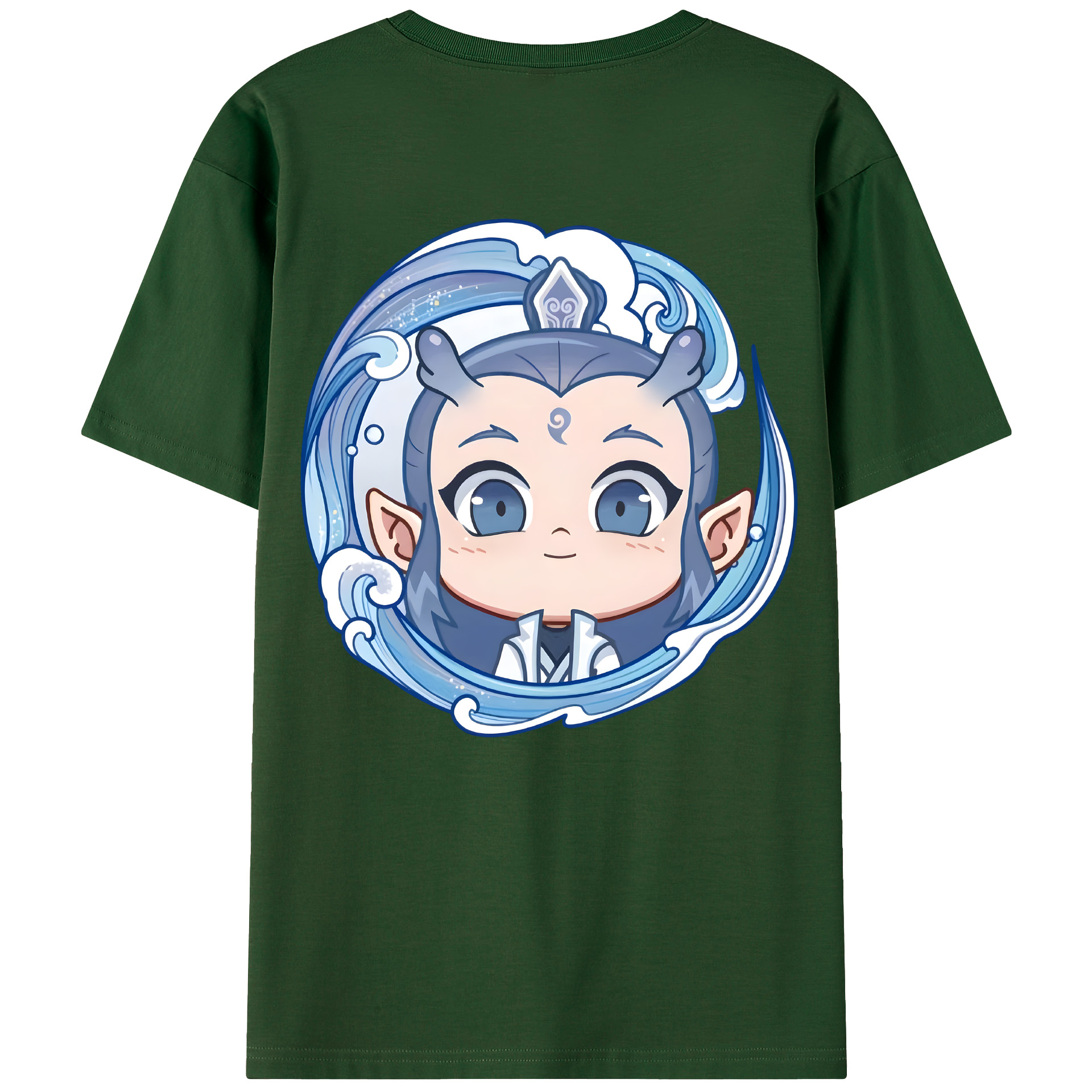 （画像用） Ne Zha 2 ナタ 魔童の大暴れ 綿100％半袖Tシャツ（背面プリント）
